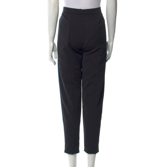 Versace Pants US10 IT46 – Black Cotton Blend, Blue Stripe, Slim Fit - Picture 3 of 11